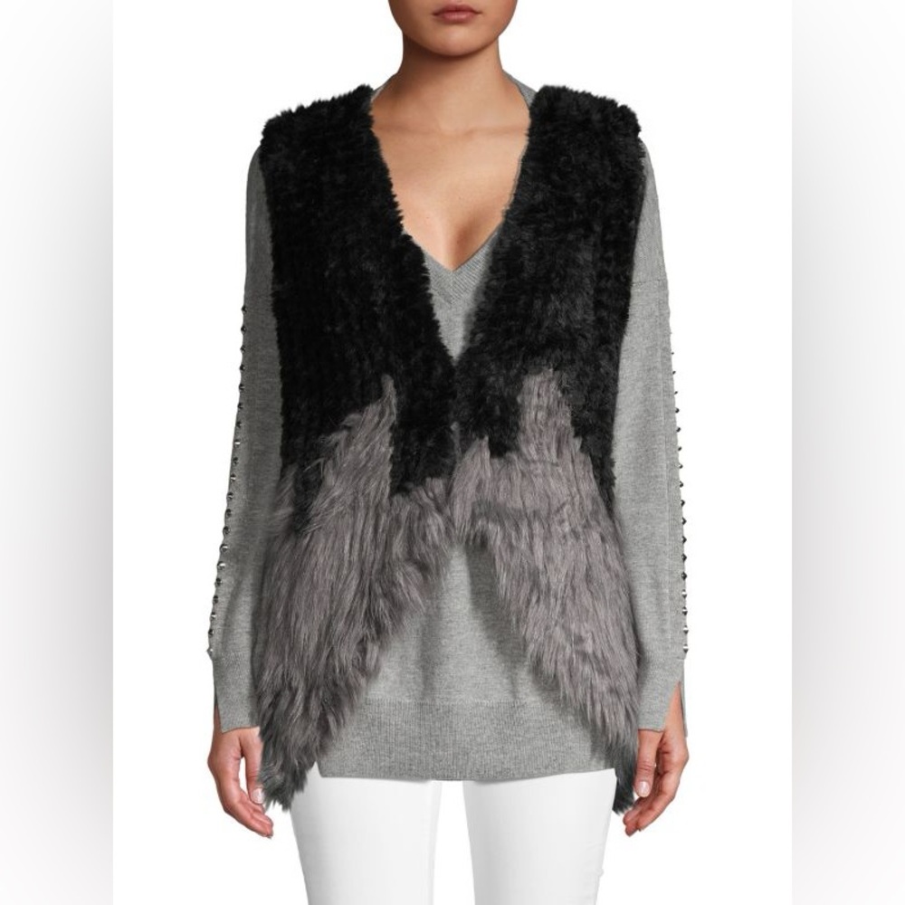 Dolce Cabo Colorblock Faux Fur Vest